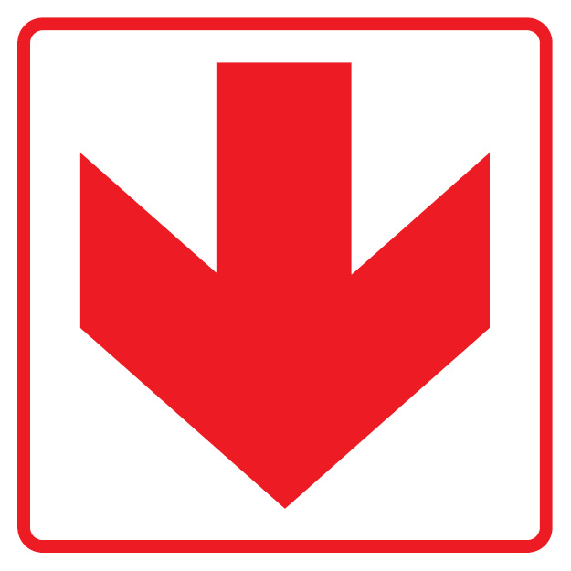 Location of Fire Equipment — Red Arrow Down